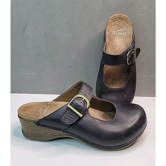Dansko Martina Mules Clogs Shoes Womens Size 5.5-6 US 36 EU Black Mary Jane, EUC - Picture 1 of 16